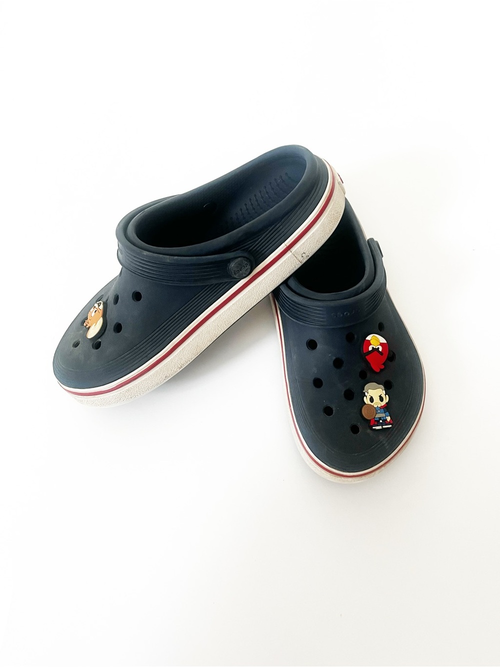 Navy Crocs with Jibbitz - Kids Size 3